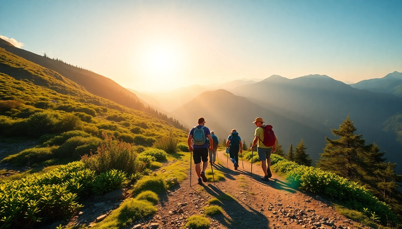 Guided trek through scenic mountain landscape with a knowledgeable guide leading attentive hikers for an unforgettable adventure.