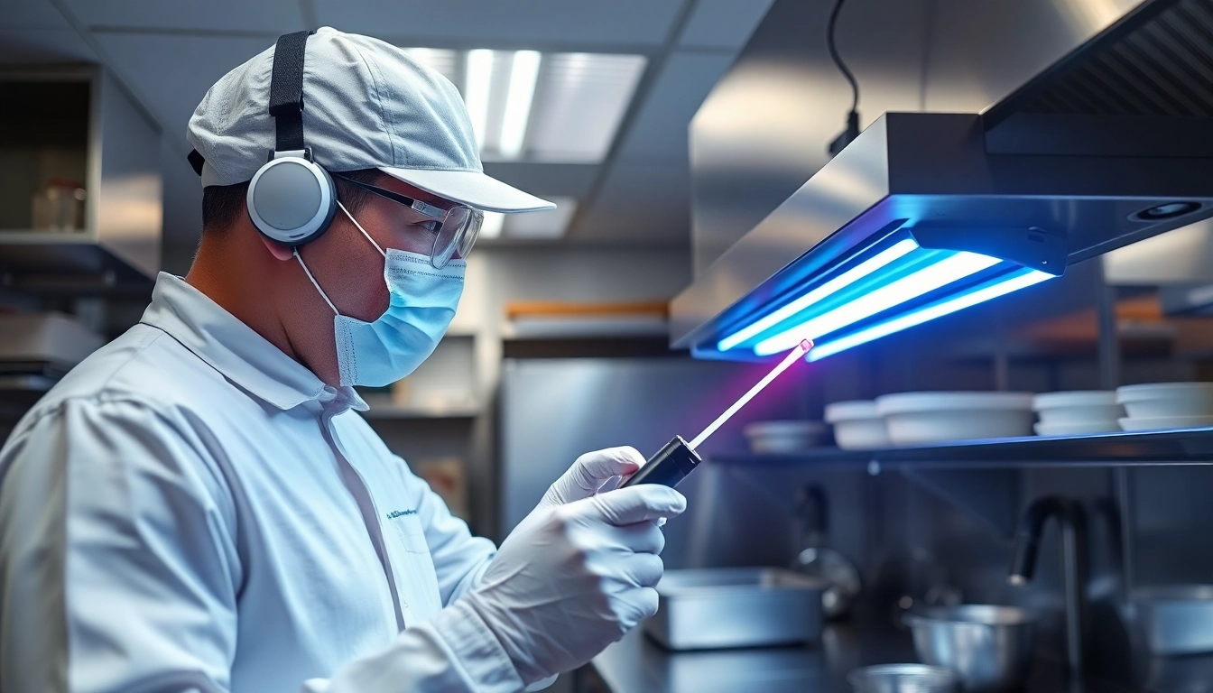 Kakkerlakken bestrijden: Professionele behandeling in een keuken met gel en UV-lampen voor effectieve bestrijding