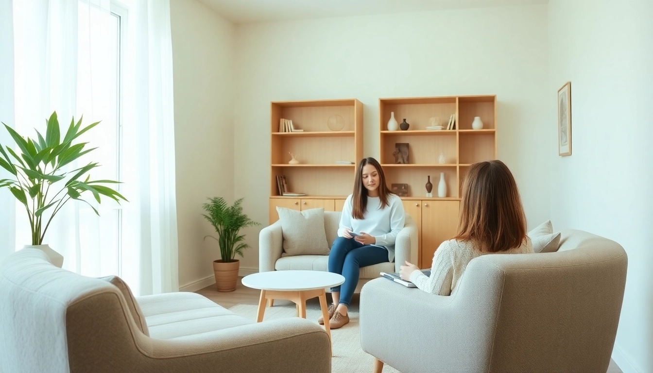 Psychoterapia Lublin session in a welcoming therapy room promoting mental well-being and comfort for clients seeking psychological help.
