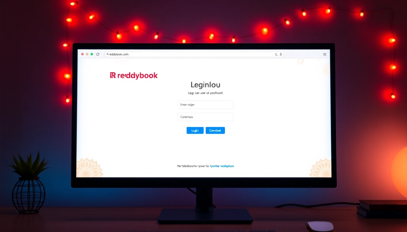 Clear depiction of the Reddybook login screen with fields for username and password, emphasizing secure access and user-friendly design for Indian online betting platform.
