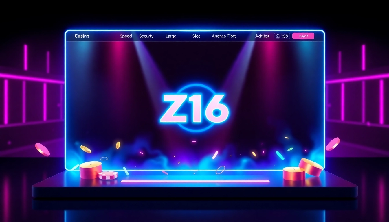 Z16 online casino platform showcasing fast secure transactions and big jackpots for players
