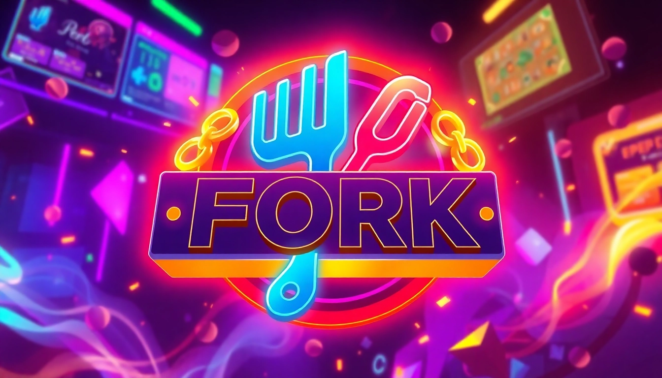 Pepe Fork Token depicted with multi-chain symbols and vibrant neon effects, emphasizing gaming