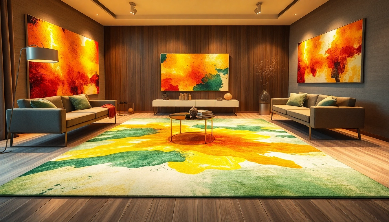 Stylish room featuring vibrant Tappeti moderni Milano rugs highlighting contemporary design and