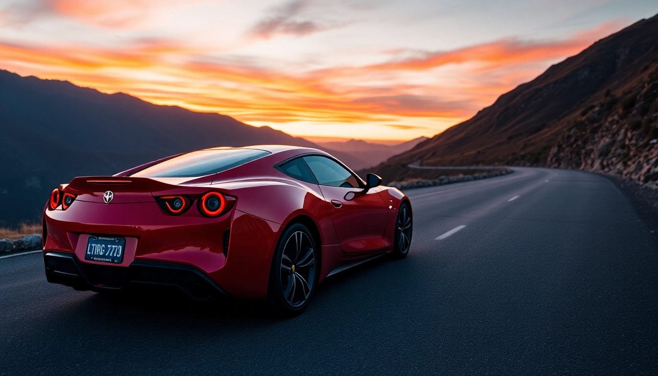 Auto sportive usate showcased as luxury sports cars in a scenic outdoor setting for sale or