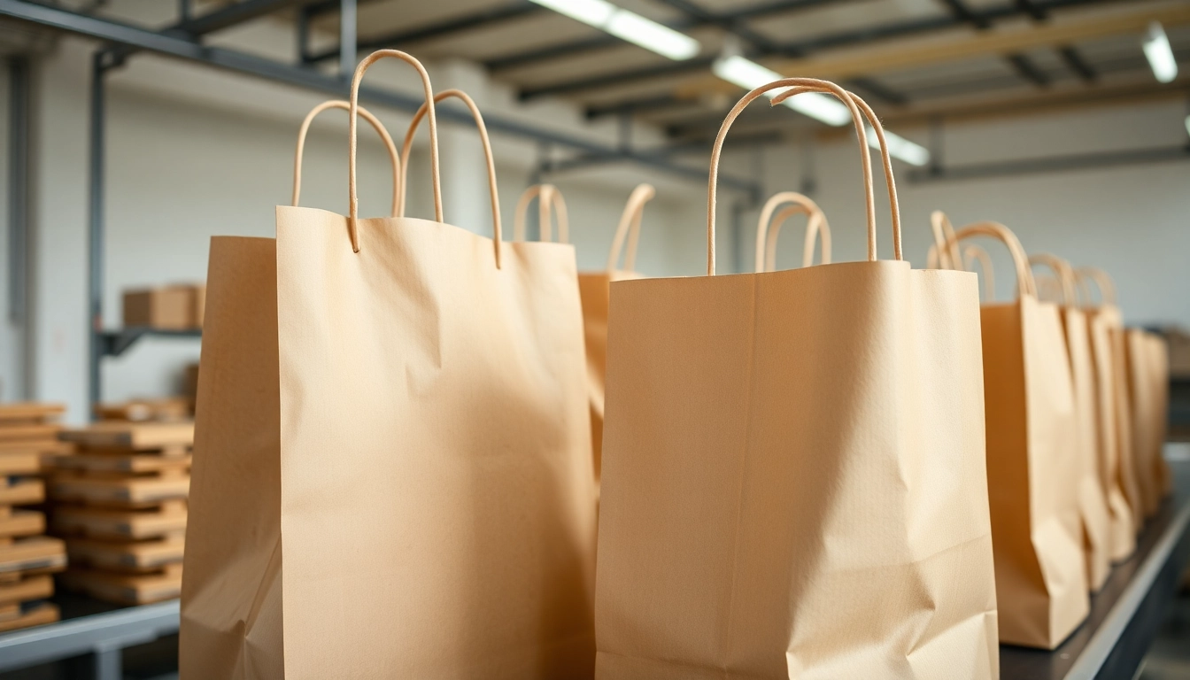 High-quality torba papierowa being crafted and packaged in an eco-friendly manufacturing